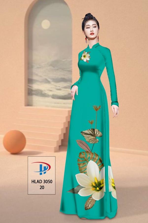 Vải Áo Dài Hoa In 3D AD HLAD3050 4